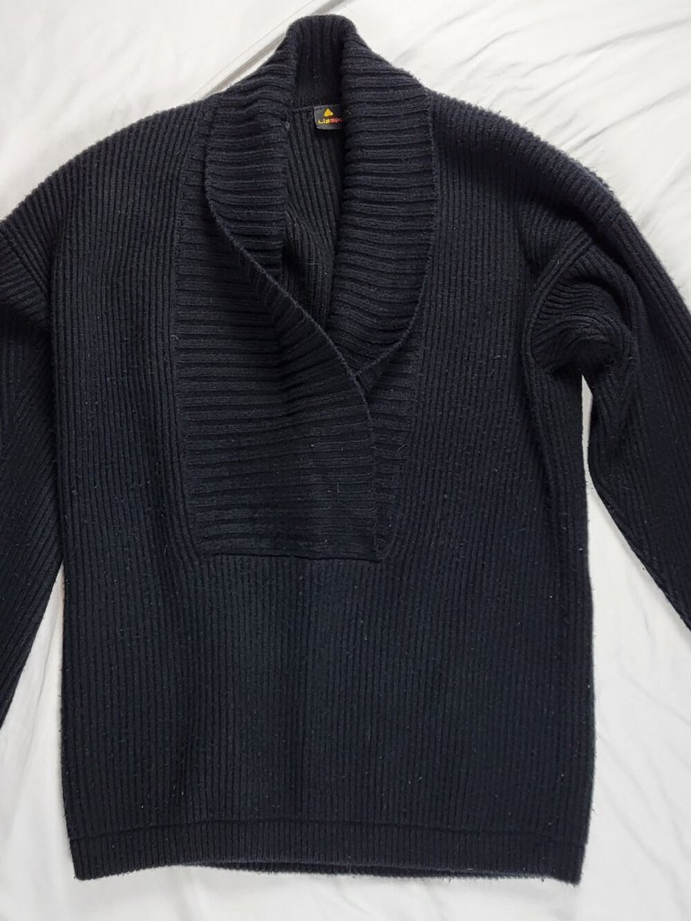 Liz Sport Sweater Women's Small Black Lambs Wool Acrylic Quiet Luxury